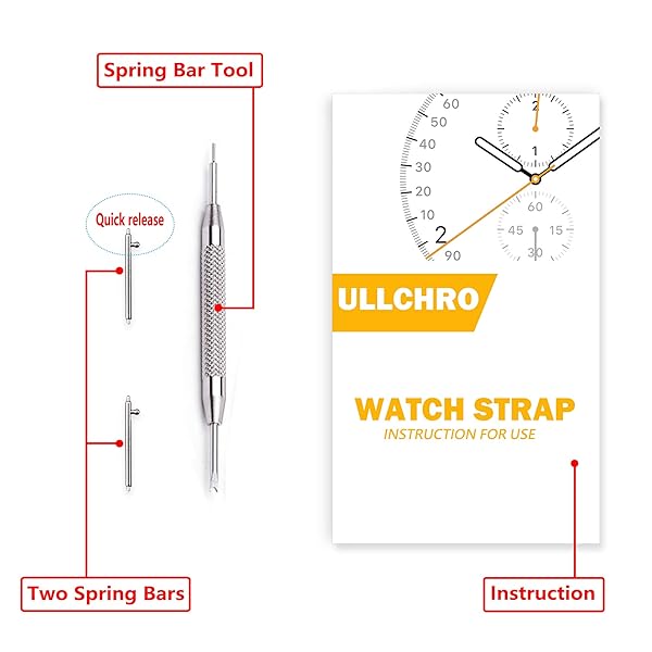 ULLCHRO ULLCHRO Waterproof Silicone Watch Strap Replacement Band 20mm White with Stainless Steel Deployment Buckle for Various Sizes - View 8 of 8