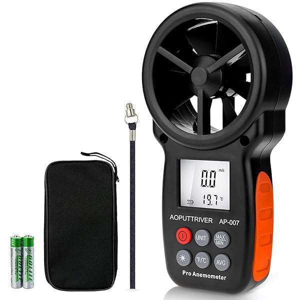 AOPUTTRIVER AP-007 Handheld Anemometer: Accurate Wind Speed & Temperature Meter for HVAC, Shooting & Surfing