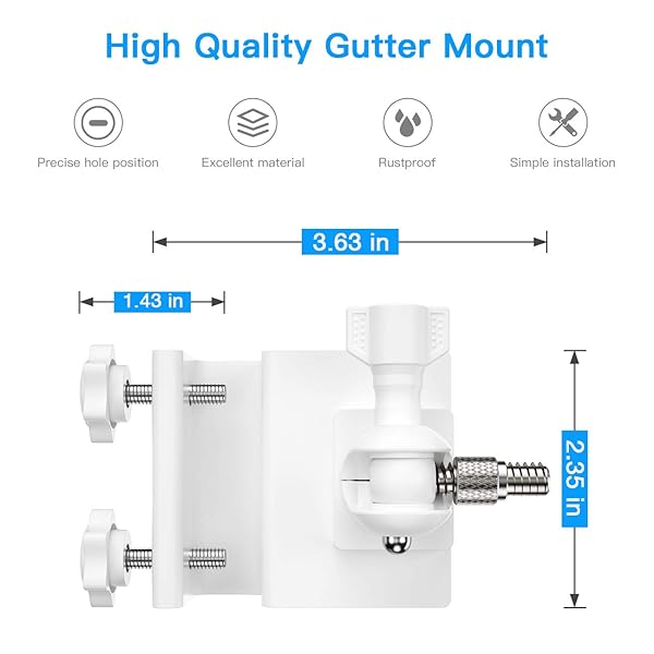 HOLACA HOLACA Gutter Mount for Arlo & Eufy Cameras - 2 Pack, White | Compatible with Pro 4, 2C Pro E, Wyze Cam & More - View 8 of 8