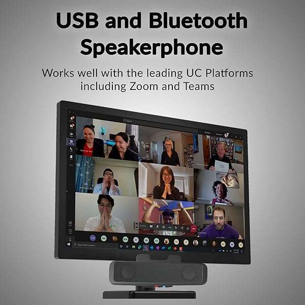 Cyber Acoustics Cyber Acoustics USB & Bluetooth Speaker Bar (CA-2890BT) – USB Powered Speaker with Speakerphone for PC and Bluetooth to Simultaneously Connect to Smartphones, Clamps to Monitor, Convenient Controls - View 5 of 8