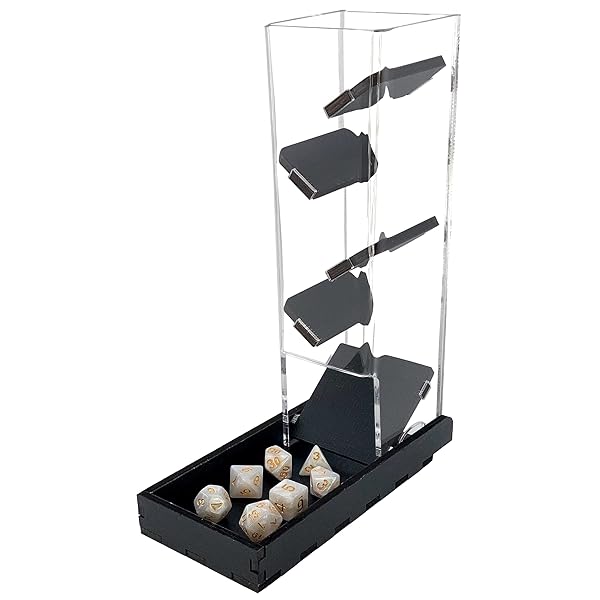 Buy C4Labs Clear Dice Tower & Tray with Wooden Paddles - Perfect for Dice Games!