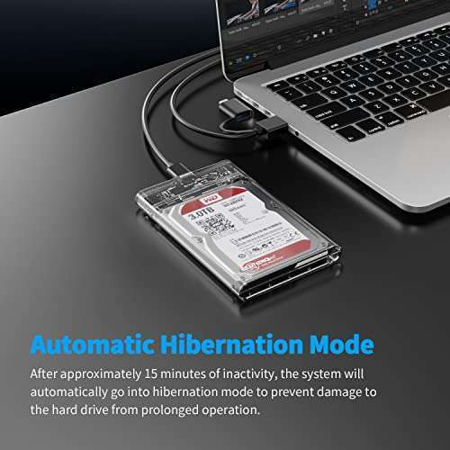 ELUTENG ELUTENG 2.5 SSD Enclosure 5Gbps Hard Drive Case Tool Free SATA to USB 3.1 Solid State Drive Enclosure USB C SSD HDD Enclosure Max 4TB Support UASP for 2.5 Inch SSD &amp; HDD for WD Seagate Samsung - View 9 of 9