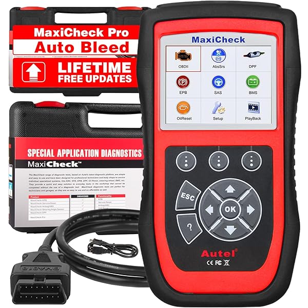 Autel MaxiCheck PRO: Advanced ABS Brake Bleed & OBDII Diagnostics Tool for Specific Vehicles - Free Updates Included!