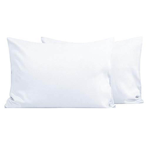 FLXXIE FLXXIE 2 Pack Microfiber Toddler Pillowcases Soft Cozy Travel Pillow Covers 14 x 20 Inches Fits Baby Pillows White