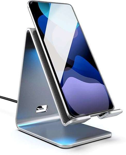 ENCASED Encased PowerStand: Dimmable LED Wireless Charger for iPhone & Android - Sleek Aluminum Desktop Stand