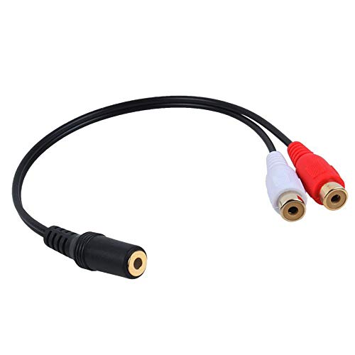axGear axGear 35mm Female to RCA Female Audio Converter Cable for Aux to AV Audio Connection
