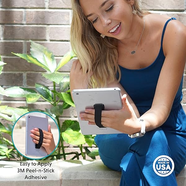 LOVEHANDLE LOVEHANDLE Duo Grip: Black Stripe Elastic Strap for Smartphones & Tablets - Original & XL Grip Options - View 4 of 8