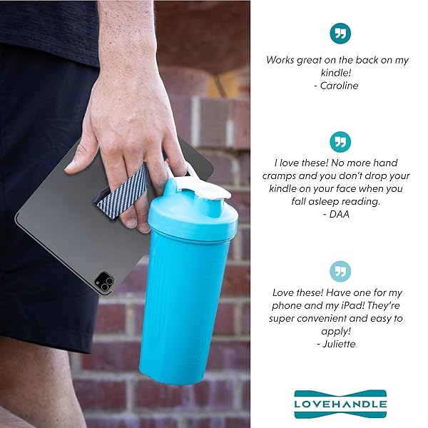 LOVEHANDLE LOVEHANDLE Duo Grip: Black Stripe Elastic Strap for Smartphones & Tablets - Original & XL Grip Options - View 7 of 8