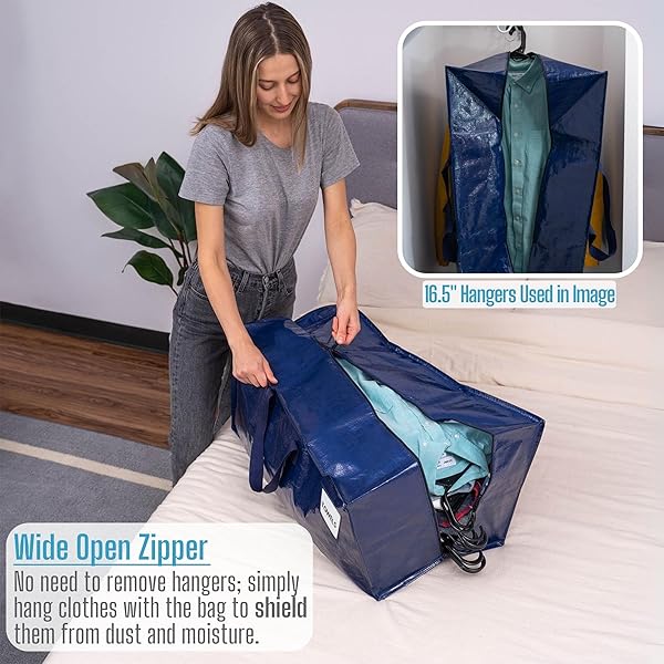 VENO VENO Heavy Duty Extra Large Storage Bag 4 Pack with Zipper and Handles Compatible with IKEA Frakta for Moving and Organizing - View 3 of 7