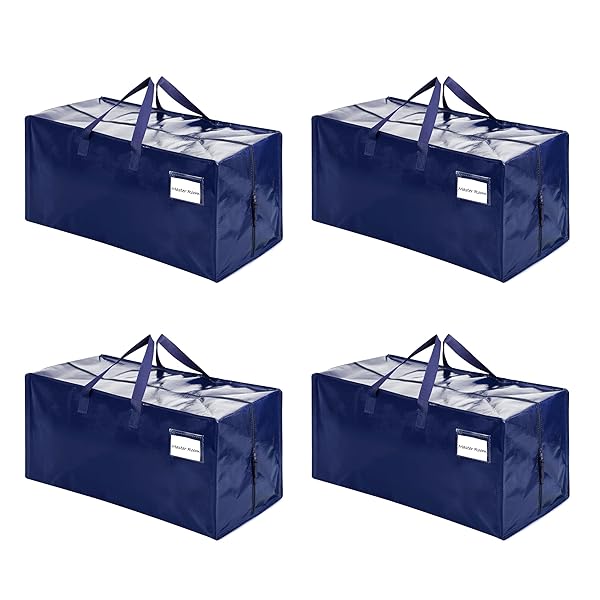 VENO VENO Heavy Duty Extra Large Storage Bag 4 Pack with Zipper and Handles Compatible with IKEA Frakta for Moving and Organizing