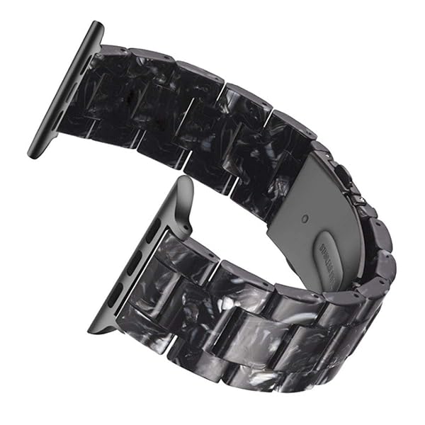 SPINYE SPINYE Colorful Resin Band for Apple Watch 38mm 40mm 41mm Compatible with Series 9 8 Ultra 7 SE 6 5 4 3 for Women and Men Black - View 3 of 8