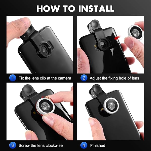 Hemobllo 3-in-1 Hemobllo Mobile Phone Lens: Super Wide Angle, Macro & Fisheye for iPhone 6S/7/8/X - Clip-On Camera Accessory - View 4 of 10