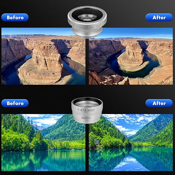 Hemobllo 3-in-1 Hemobllo Mobile Phone Lens: Super Wide Angle, Macro & Fisheye for iPhone 6S/7/8/X - Clip-On Camera Accessory - View 8 of 10