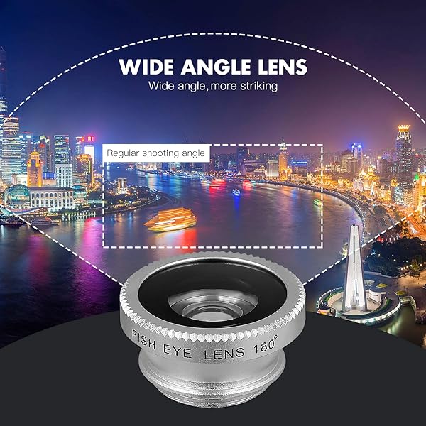 Hemobllo 3-in-1 Hemobllo Mobile Phone Lens: Super Wide Angle, Macro & Fisheye for iPhone 6S/7/8/X - Clip-On Camera Accessory - View 9 of 10