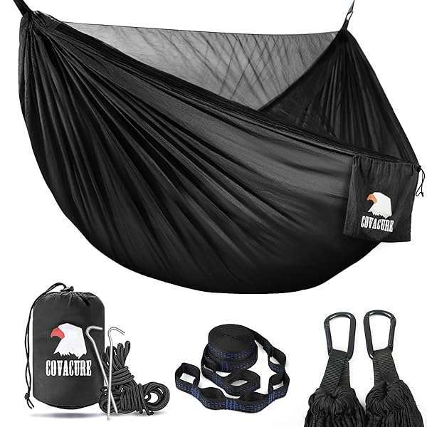 covacure Covacure Lightweight Double Camping Hammock - 772lbs Capacity for Indoor & Outdoor Use, Perfect for Hiking, Travel & Beach