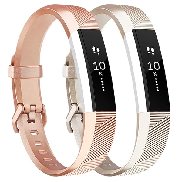 Tobfit Tobfit Waterproof Sport Bands for Fitbit Alta Alta HR Ace Soft TPU Replacement Wristbands Small Champagne Gold Rose Gold