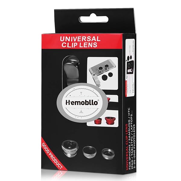 Hemobllo 3-in-1 Hemobllo Mobile Phone Lens: Super Wide Angle, Macro & Fisheye for iPhone 6S/7/8/X - Clip-On, Portable & Stylish (Blue) - View 6 of 10