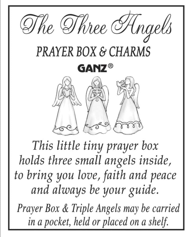 Ganz Ganz Angel Prayer Box Trinket with Triple Angels Charm in Pewter for Spiritual Blessings and Protection - View 4 of 4