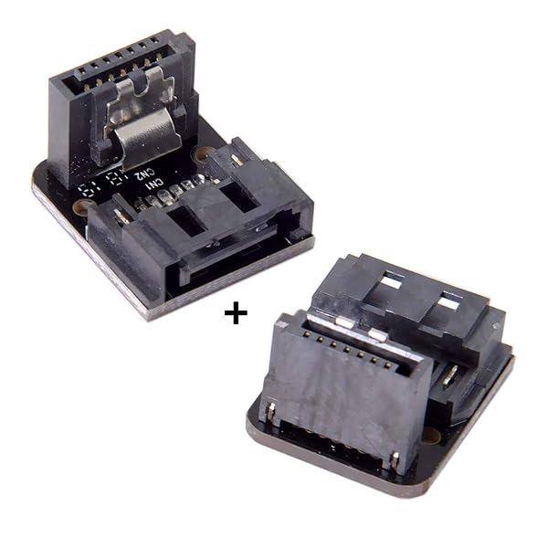 Cablecc SATA 7Pin Female to 7pin Male 90 Degree Down Angled Adapter Mainboard Motherboard for Desktops SSD HDD