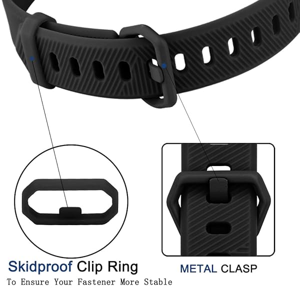 Tobfit Tobfit 4 Pack Soft Sport Silicone Bands for Fitbit Alta Alta HR Replacement Wristbands for Men and Women in Black Blue Gray White - View 3 of 7