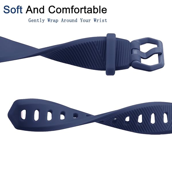 Tobfit Tobfit 4 Pack Soft Sport Silicone Bands for Fitbit Alta Alta HR Replacement Wristbands for Men and Women in Black Blue Gray White - View 4 of 7