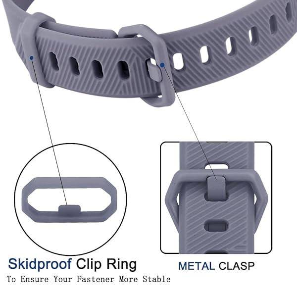 Tobfit Tobfit 4 Pack Soft Sport Silicone Bands for Fitbit Alta Alta HR Replacement Wristbands for Men and Women in Black Blue Gray White - View 5 of 7