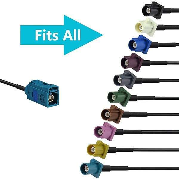 BINGFU Bingfu 1m Fakra Z Female to Female Antenna Extension Cable for Car Stereo, GPS, FM/AM Radio & Bluetooth - Enhance Your Vehicle's Connectivity - View 5 of 7