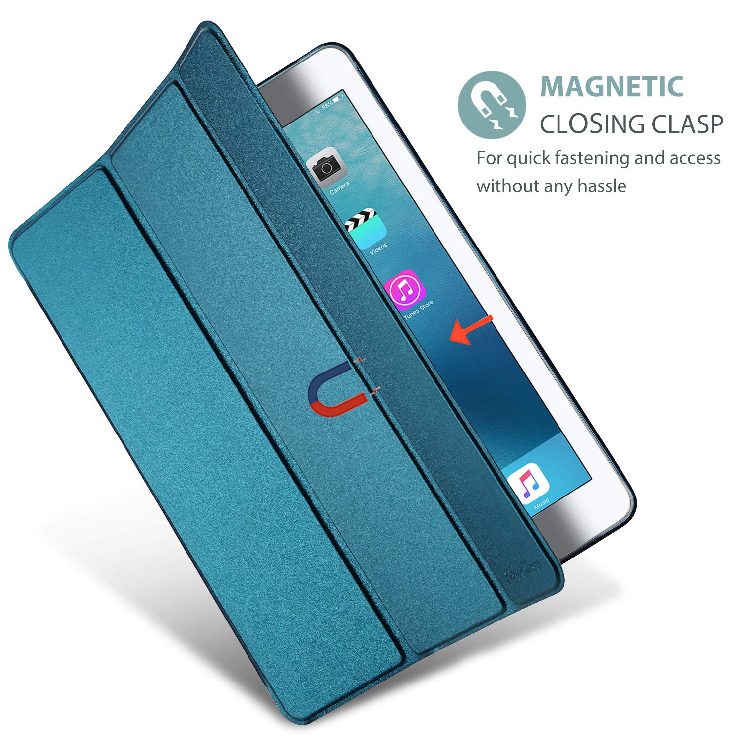 ProCase Smart Case for iPad Pro 9.7 Inch 2016 Ultra Slim Lightweight Stand Shell with Translucent Frosted Back Cover Teal - View 8 of 8