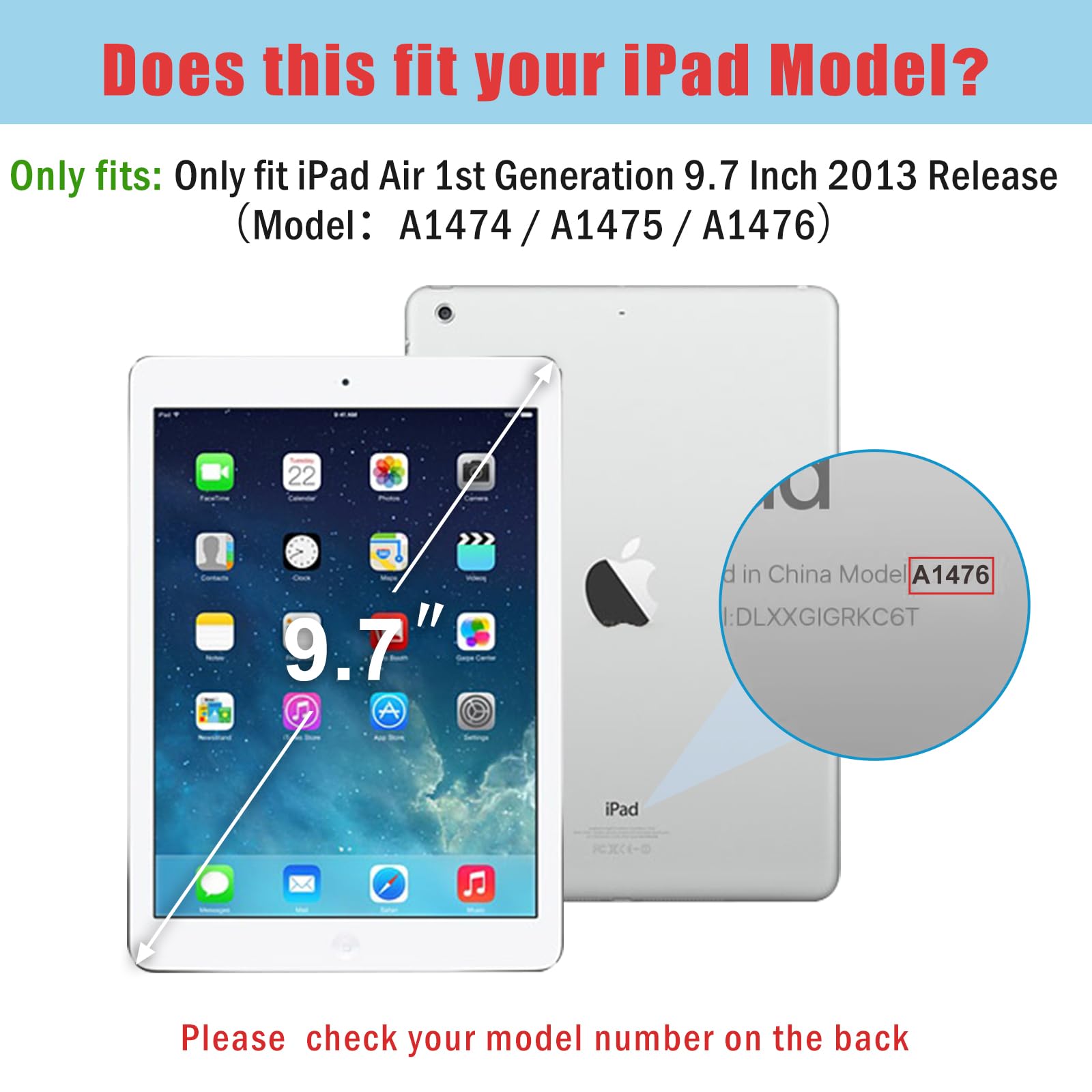 ProCase Smart Case for iPad Air 1st Generation 9.7 Inch Protective Cover Metallic for 2013 Model A1474 A1475 A1476 - View 2 of 7