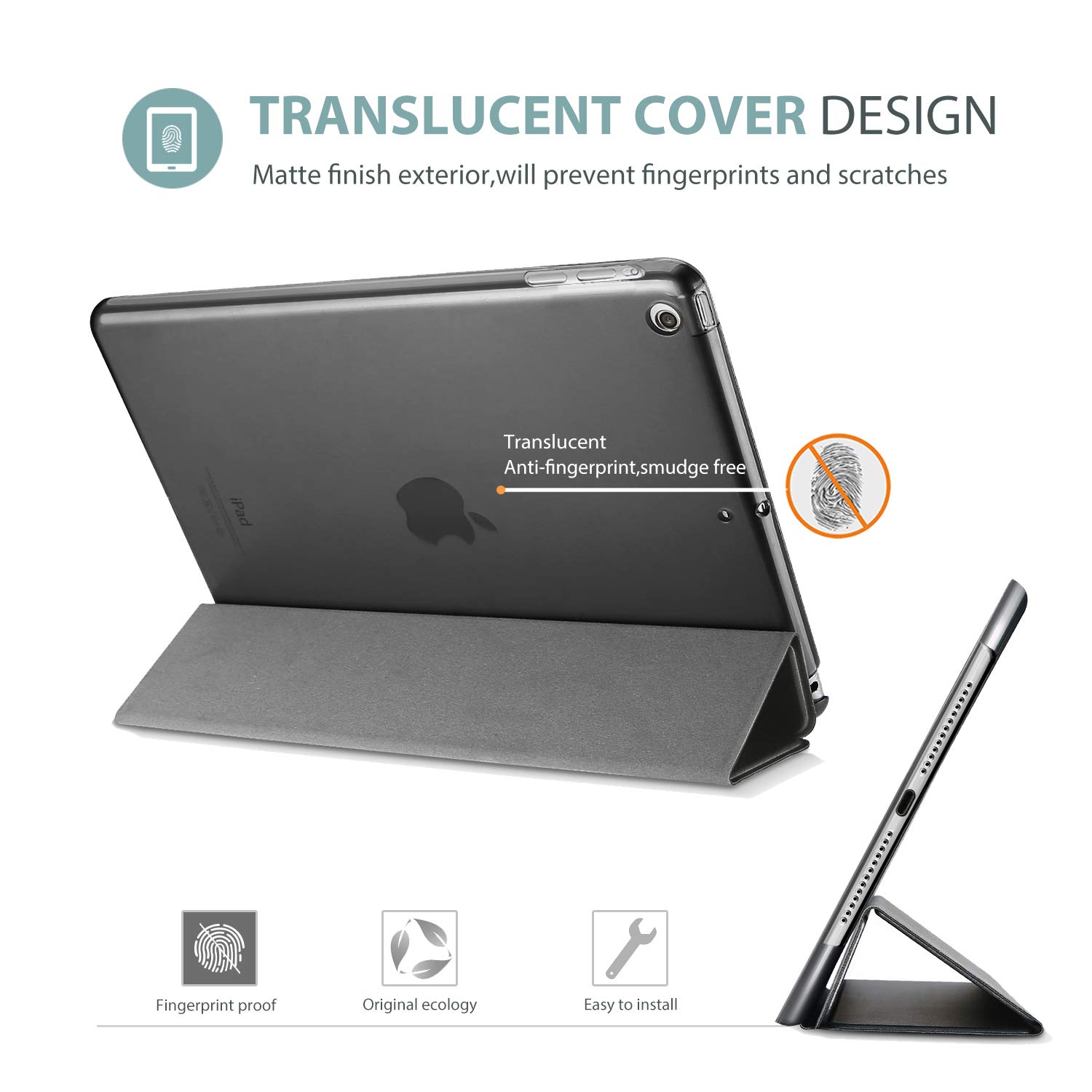 ProCase Smart Case for iPad Air 1st Generation 9.7 Inch Protective Cover Metallic for 2013 Model A1474 A1475 A1476 - View 4 of 7