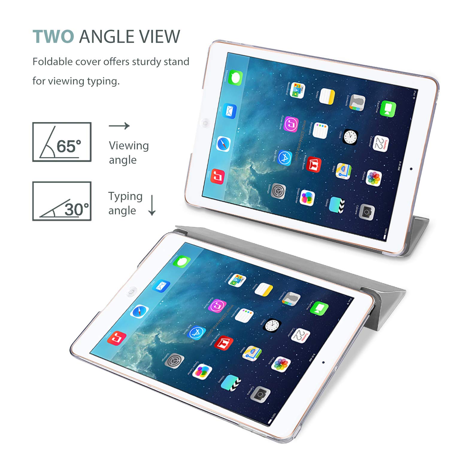 ProCase Smart Case for iPad Air 1st Generation 9.7 Inch Protective Cover Metallic for 2013 Model A1474 A1475 A1476 - View 6 of 7