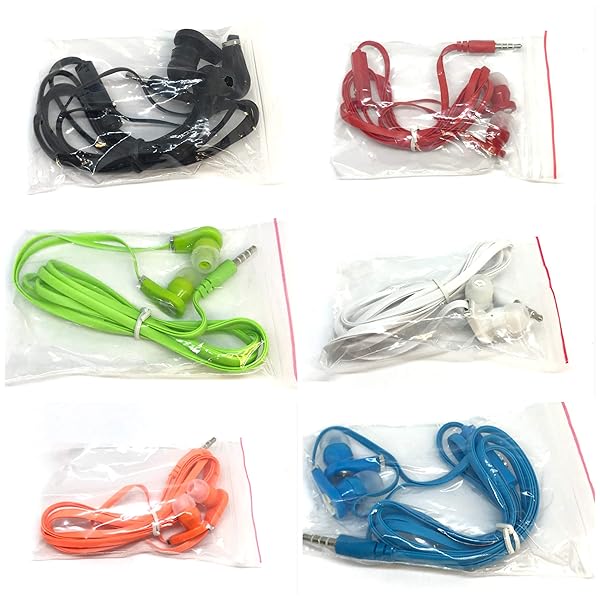 TFD Supplies TFD Supplies Bulk Earbuds with Microphone 50 Pack for iPhone Android MP3 Player Mixed Colors - View 4 of 4
