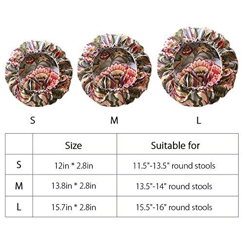 TINTON LIFE TINTON LIFE 12 Inch Padded Round Bar Stool Cover Cushion Elastic Fabric for Wooden Metal Stools Red - View 2 of 6