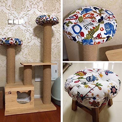 TINTON LIFE TINTON LIFE 12 Inch Padded Round Bar Stool Cover Cushion Elastic Fabric for Wooden Metal Stools Red - View 4 of 6