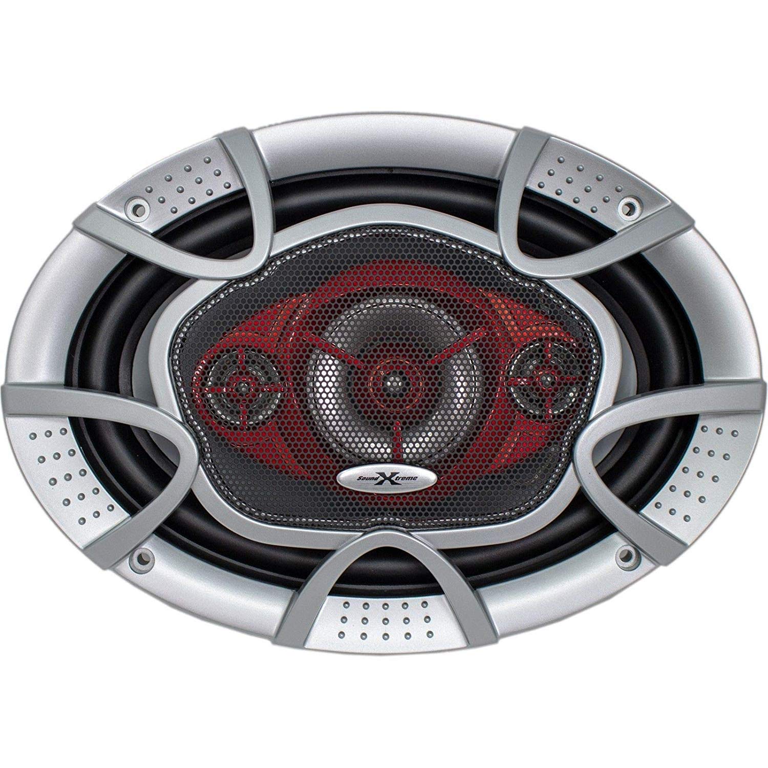 Audiobank SoundXtreme 6x9 520 Watt 4-Way Red Car Audio Stereo Coaxial Speakers ST694 Pair of 2 Speakers - View 5 of 6