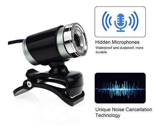Serounder Serounder Webcam with Microphone, 1080P Full 12MP Web Camera, USB Clip-on Computer Web Cam 360 Degree Rotation for PC Laptop for YouTube Video Broadcasting Live - View 8 of 8