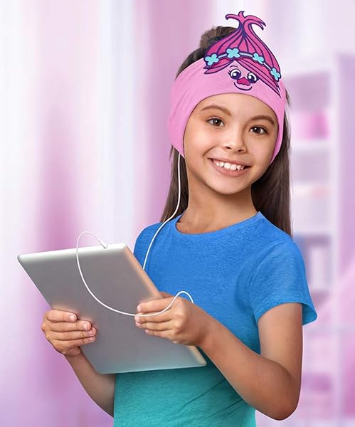 iHome Trolls Kids Headband Headphones with Volume Limiting Soft Cotton Earphones for School Home and Travel - View 4 of 8