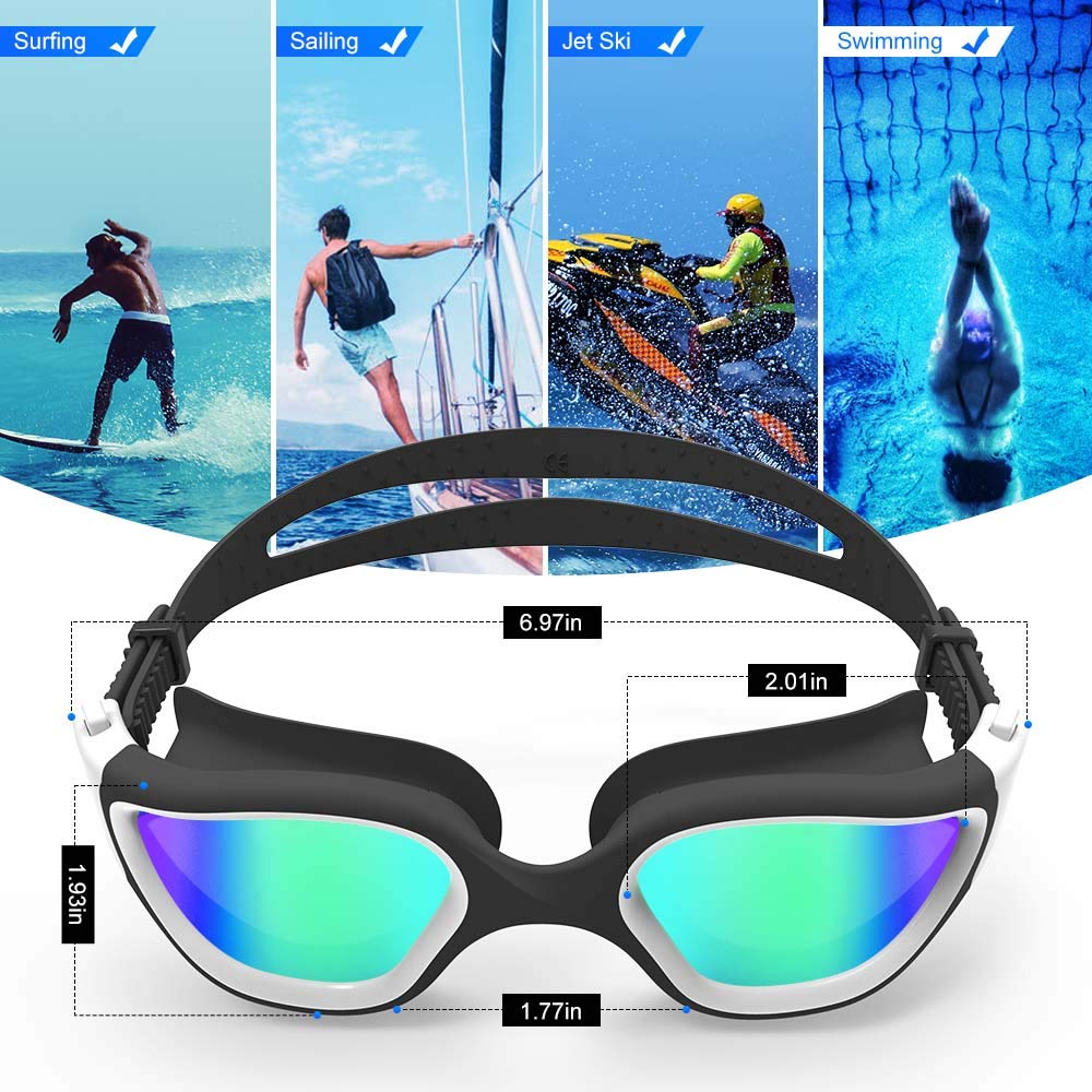 ZIONOR ZIONOR G1 Polarized Swim Goggles with UV Protection Anti-fog Adjustable Strap for Men Women Indoor Outdoor Swimming - View 8 of 9