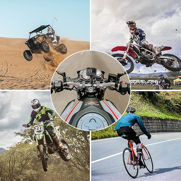 HSU HSU Aluminum Bike Bicycle Handlebar Mount for GoPro Hero 13/12/11/10/9/8/7/6/5/4 Session AKASO Campark and Other Action Cameras, 360 Degrees Rotary Mountain Bike Rack Mount (Black) - View 7 of 8