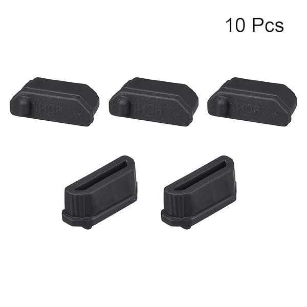 uxcell uxcell 10pcs Anti-Dust Silicone Port Protectors for 11mm x 1.3mm Female Ports - Black - View 6 of 6
