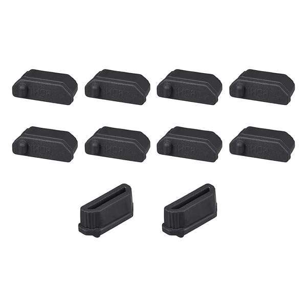 uxcell 10pcs Anti-Dust Silicone Port Protectors for 11mm x 1.3mm Female Ports - Black