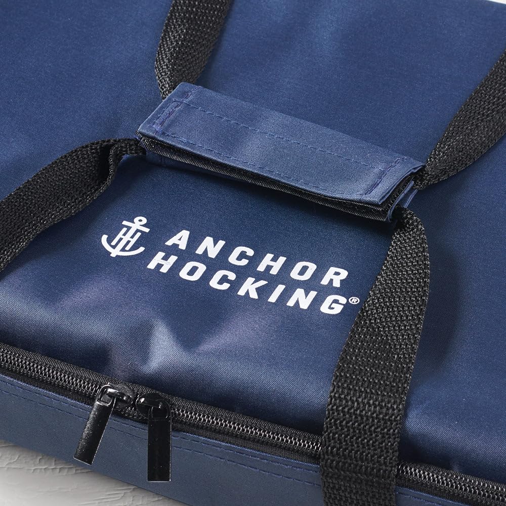 Anchor Hocking Anchor Hocking Oven Basics 4-Piece Bake-N-Take Set in Navy Blue - Durable Bakeware for Easy Cooking & Transport - View 4 of 4
