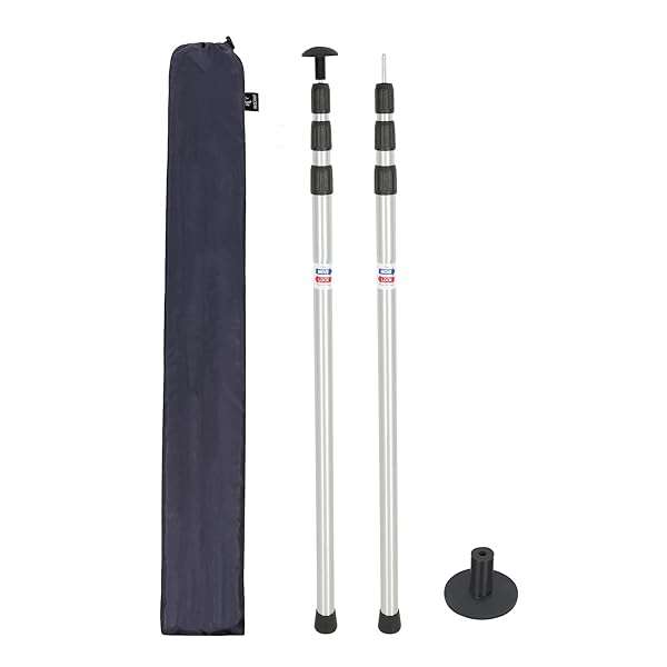 REDCAMP "REDCAMP Adjustable Aluminum Camping Tarp Poles - Lightweight 90" Telescoping Tent Poles for Shelter & Awning"
