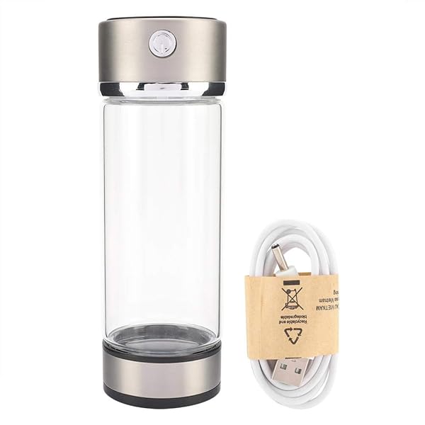 TOPINCN Hydrogen Water Cup Purifier Filter Glass Bottle USB Charging Portable Ionizer 420ML for Healthy Hydration