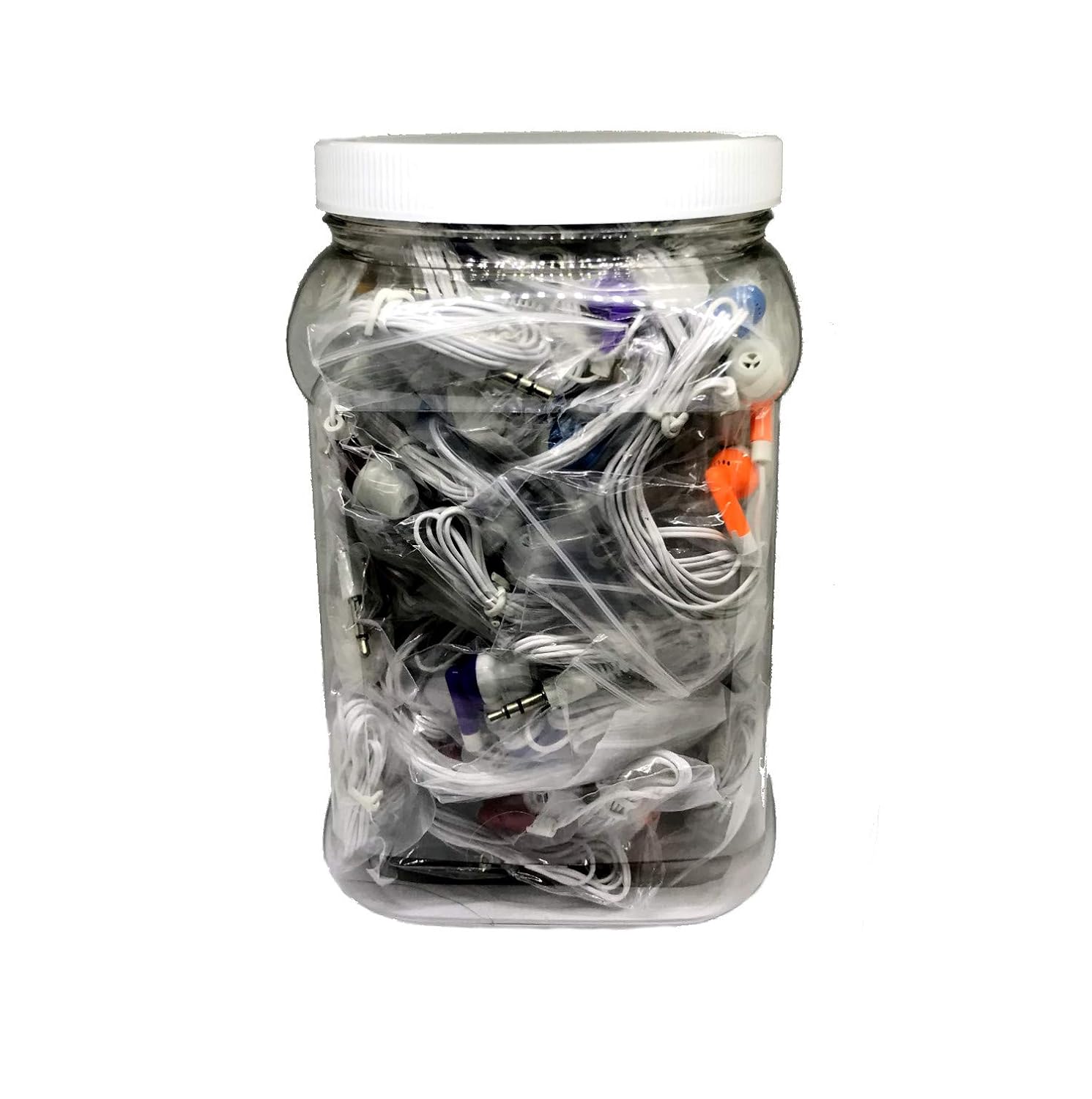 TFD Supplies TFD Supplies Wholesale Bulk Earbuds Headphones 50 Pack Mixed Colors Storage Tub Ideal for Events and Resale
