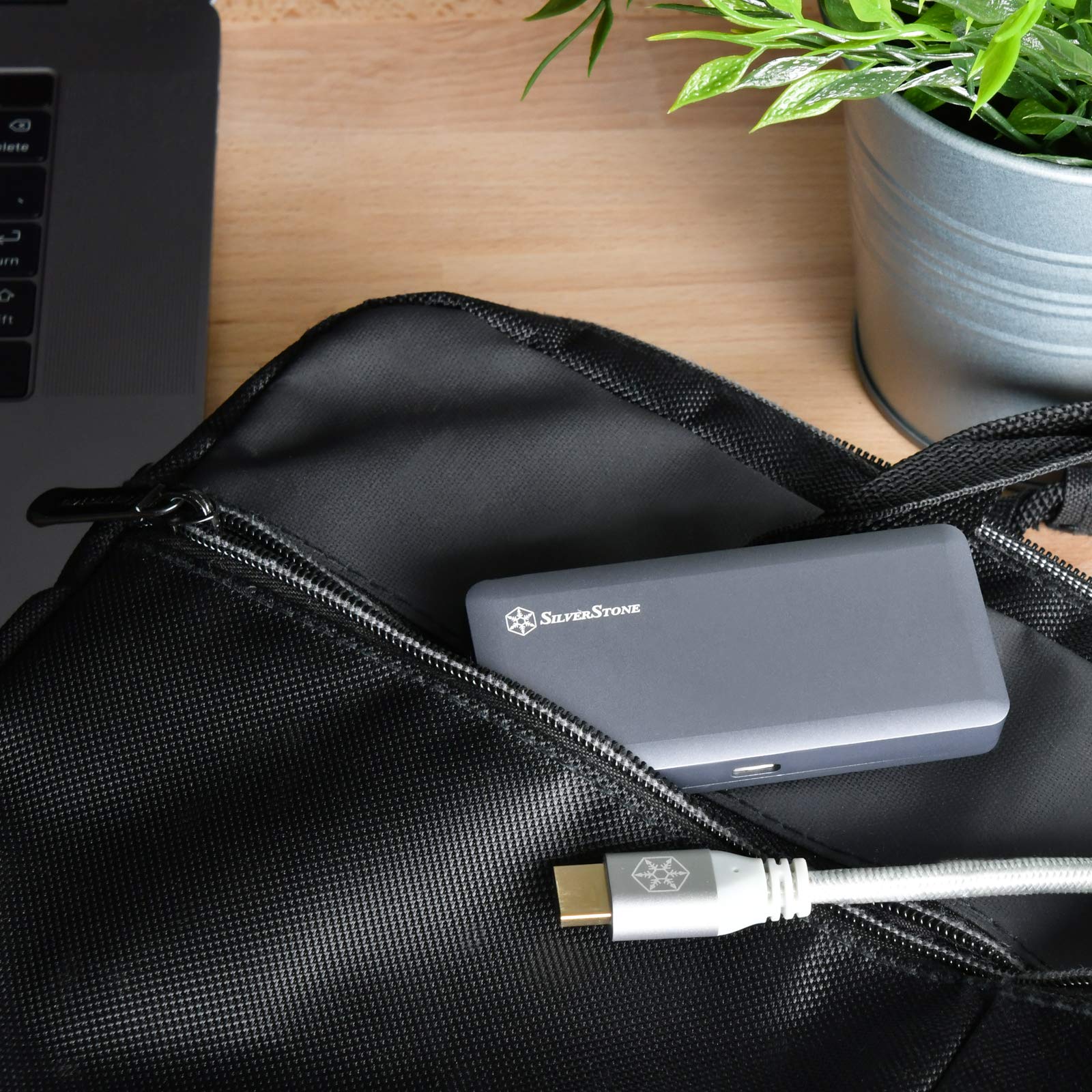 SilverStone Technology USB 3.1 Type C Hub with HDMI and 3 USB 3.1 Type A Ports for Fast Data Transfer and Connectivity - View 7 of 9