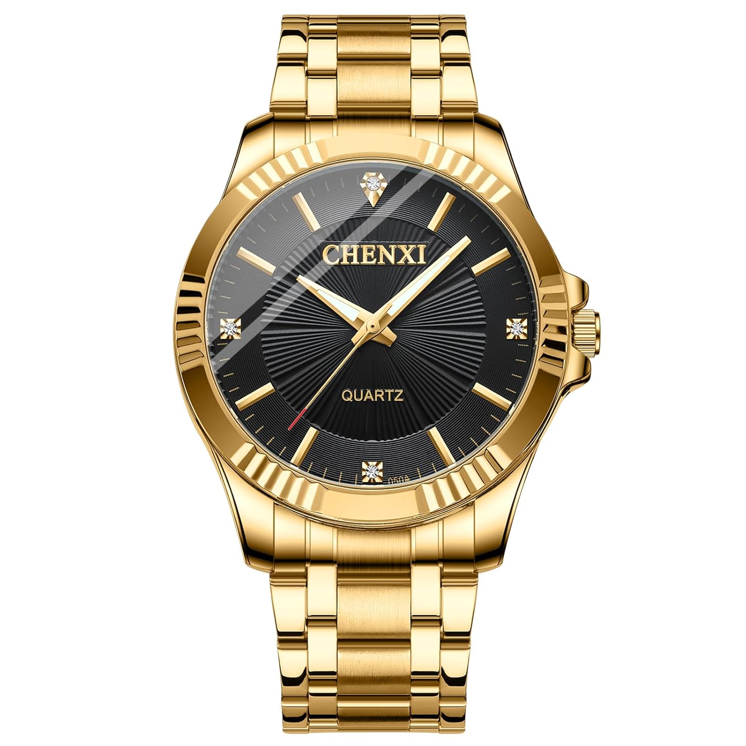 MASTOP MASTOP Luxury Men Quartz Military Watch Stainless Steel Two-Tone Waterproof Date Wrist Watch White