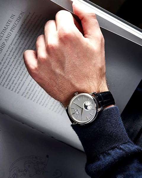 BINLUN BINLUN Quick Release Leather Watch Strap with Silver Buckle - 18mm Orange Band for Men & Women - View 6 of 10