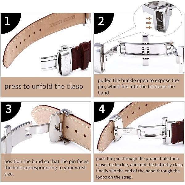 BINLUN BINLUN Green Leather Watch Strap with Quick Release & Silver Buckle - 20mm for Men & Women - View 9 of 11