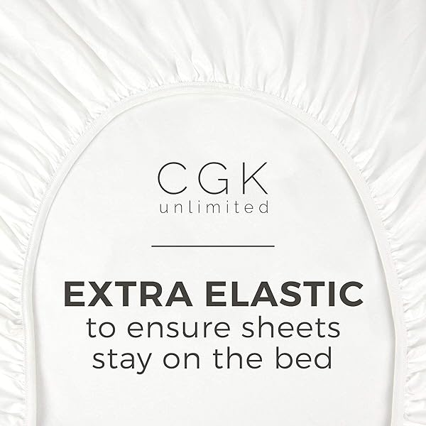 CGK Unlimited King Size Fitted Bed Sheet Hotel Luxury Extra Soft Wrinkle Free Breathable Cooling Fits Mattress Up to 16 White Single Fitted Sheet Only - View 3 of 5